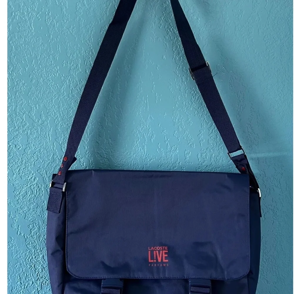 Official Lacoste Live Laptop Messenger Travel Bag Shoulder Cross Body EUC